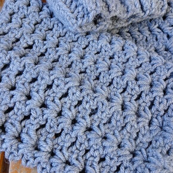 Oxford Grey Leg Warmers OSFM crochet warm thick chunky over knee dance premade - Picture 6 of 9